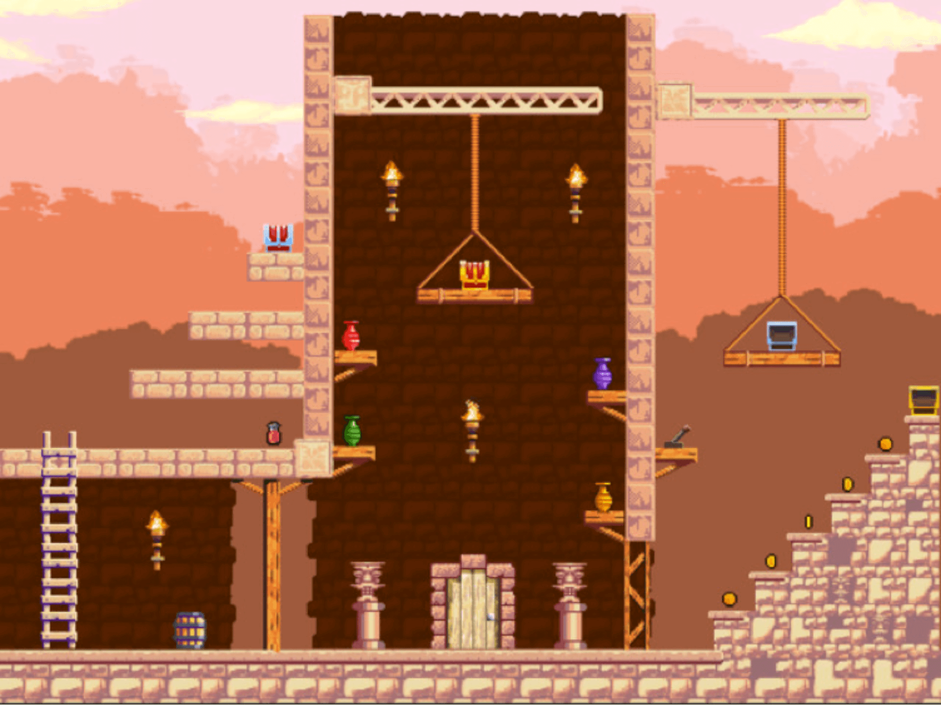 Jogo Do Bocado Da Relação 8, Platformer Da Arte Do Pixel, Saltando