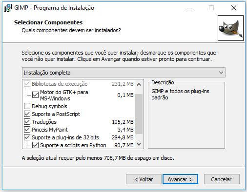 Personalizando configurações do GIMP