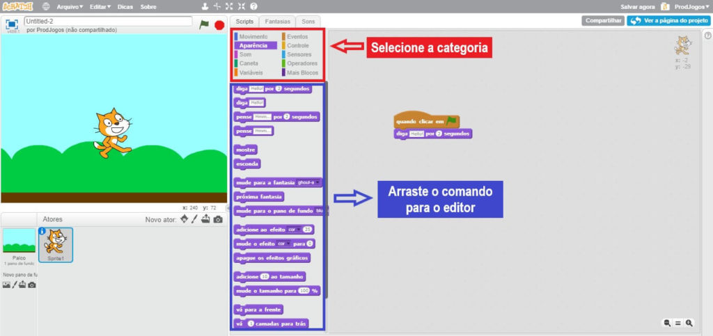 Como adicionar comandos para criar seu próprio jogo sem programar