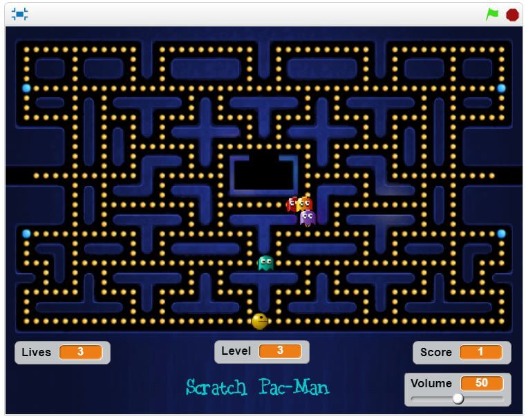 É possível fazer um jogo no estilo pacman no Scratch