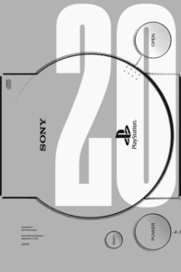 Pôster comemorativo de 20 anos de lançamento do PlayStation